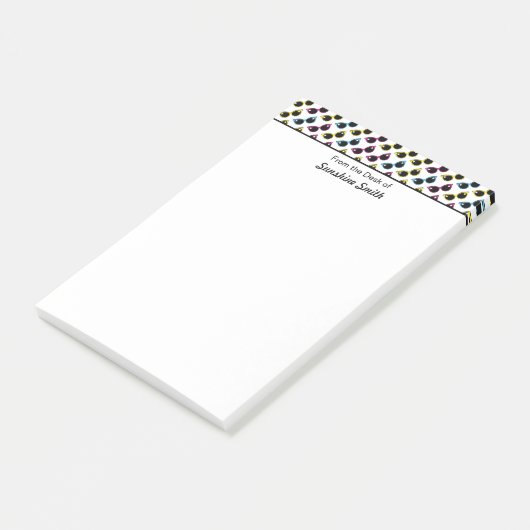 Retro Cat Sonnenbrille Muster Personalisiert Post-it Klebezettel (angewinkelt)