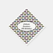 Retro Cat Sonnenbrille Muster Serviette (Ecke)