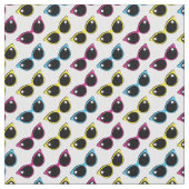 Retro Cat Sonnenbrille Muster Stoff (Nahaufnahme)