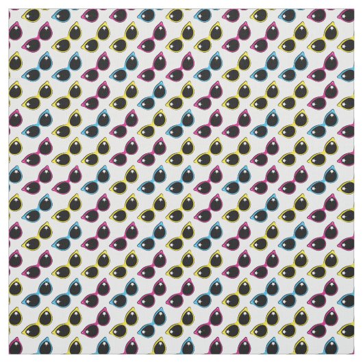 Retro Cat Sonnenbrille Muster Stoff (Muster)