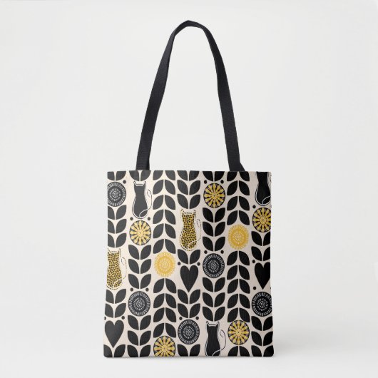 Retro Cat Tote Bag Tasche (Vorderseite)
