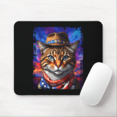 Retro Cat Usa American Flag Kitten Kitty Lover 4. Mousepad (Mit Mouse)