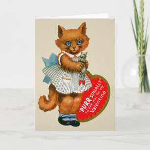 Retro Cat Valentine's Day Card Feiertagskarte