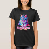 Retro Cat with Headphones  Music DJ Maine Coon Cat T-Shirt (Vorderseite)