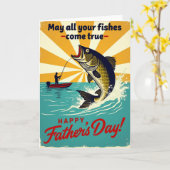 Retro Catch Vatertagskarte Karte (Gelbe Blume)