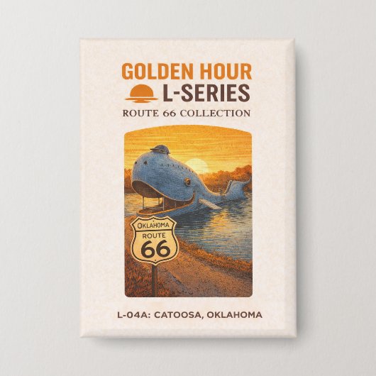 Retro Catoosa Oklahoma Route 66 Wahrzeichen Kunst Button (Vorderseite)