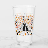 Retro Cats & Atomic Sternexplosion Modernes Mittel Glas (Rückseite)