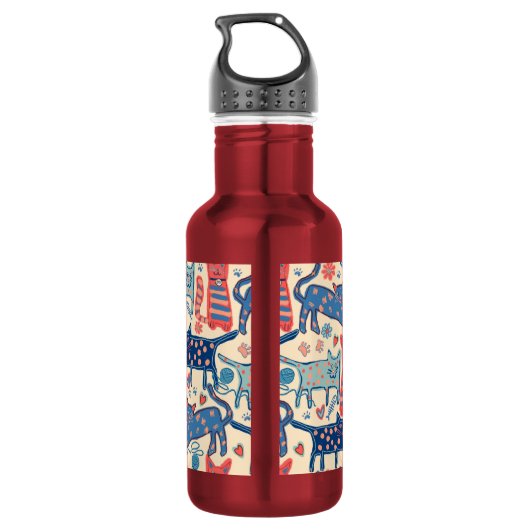 Retro Cats Edelstahlflasche (Rückseite)