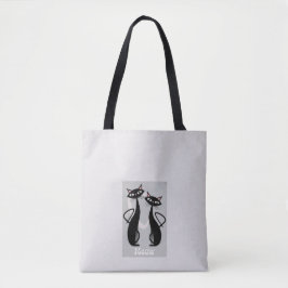 Retro Cats Funny Tote Bag - Playful & Stylish Tasche