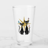 Retro Cats Gold Atomglas-Sternexplosion | Mitte Glas (Vorderseite)