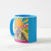 Retro Cats on Vacation Take a Road Trip Tasse (Vorderseite Links)