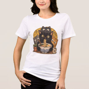 Retro Cats Ramen Japanisches Nudelbar Vintage Gr Tri-Blend Shirt