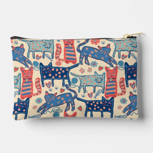 Retro Cats  Zubehörtasche (Rückseite)