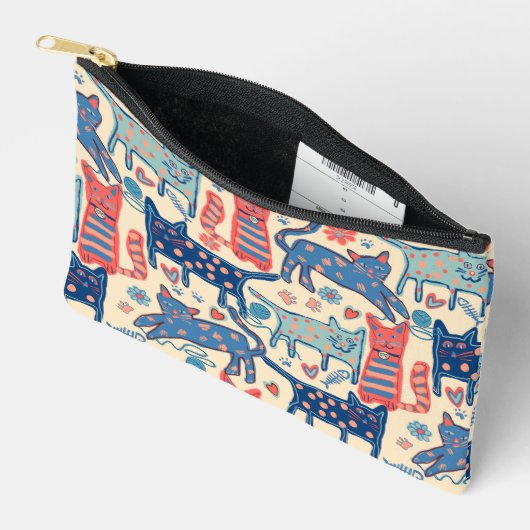 Retro Cats  Zubehörtasche (Offen)