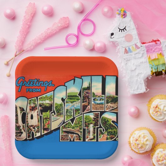 Retro Catskill Berge Pappteller (Party)