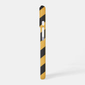 Retro Caution Stripe Panel iPhone 16 Hülle (Linke Seite)