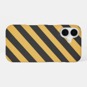 Retro Caution Stripe Panel iPhone 16 Hülle (Rückseite (Horizontal))