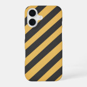 Retro Caution Stripe Panel iPhone 16 Hülle (Rückseite)