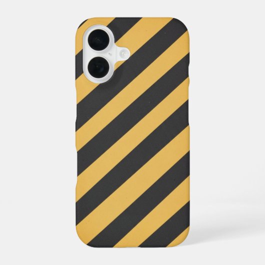 Retro Caution Stripe Panel iPhone 16 Hülle (Rückseite)