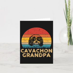 Retro Cavachon Grandpa Dog Lover Paw Vater Vathers Karte