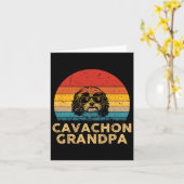 Retro Cavachon Grandpa Dog Lover Paw Vater Vathers Karte (Gelbe Blume)