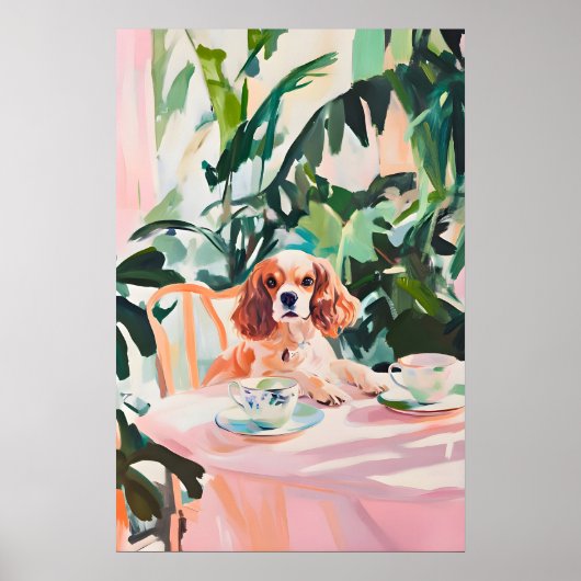 Retro-Cavalier-King-Charles-Spaniel-Plakat Poster (Vorne)