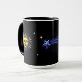 Retro Celestial Art Sun Moon Stars Planet Comet Tasse (Vorderseite Links)