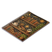 Retro celestial bookshelf book coffee lover notizblock (Linke Seite)