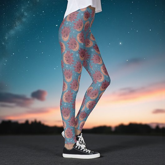 Retro Celestial Sun und MoonRetro Leggings