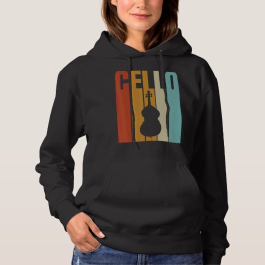 Retro Cello Cool Cello Player Hoodie (Vorderseite)