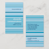 Retro Cerulean Streifen Visitenkarte (Vorne/Hinten)