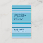 Retro Cerulean Streifen Visitenkarte (Rückseite)