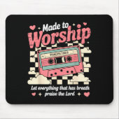 Retro Cette Made To Worship Psalms 150_6 Christian Mousepad (Vorne)