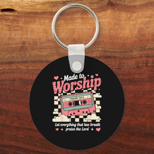 Retro Cette Made To Worship Psalms 150_6 Christian Schlüsselanhänger (Vorderseite)