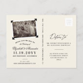 Retro Chalkboard Behielt ruhig und Save the Date s Ankündigungspostkarte (Rückseite)