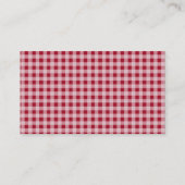 Retro Chalkboard; Carmine Red Gingham; Checked Visitenkarte (Rückseite)
