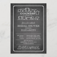 Retro Chalkboard Cocktail Party Brautparty