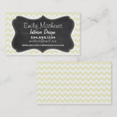 Retro Chalkboard; Creme Zickzack; Zickzag Visitenkarte (Vorne/Hinten)