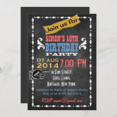 Retro Chalkboard Kindergeburtstag Party Einladung (Vorne/Hinten)