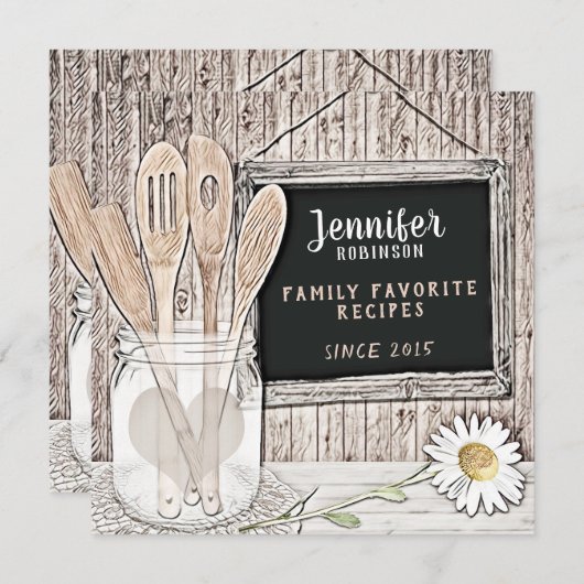 Retro Chalkboard, Mason Jar und Daisy (Vorne/Hinten)