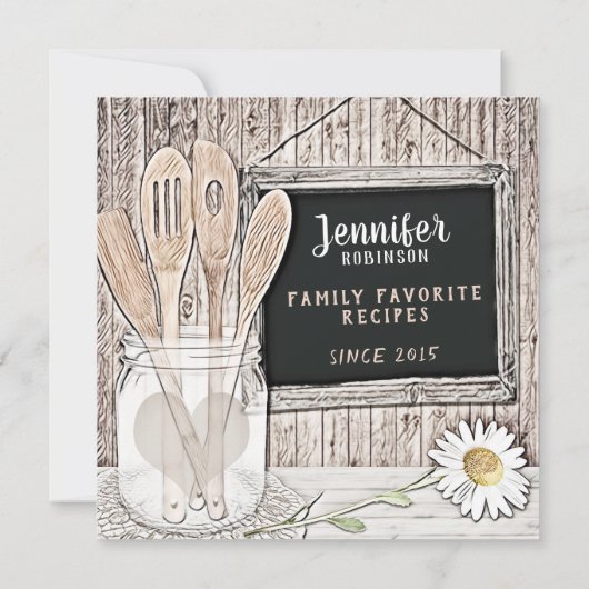 Retro Chalkboard, Mason Jar und Daisy (Rückseite)