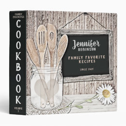 Retro Chalkboard, Mason Jar und Daisy Cookbook 3,8 Cm Ordner