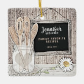 Retro Chalkboard, Mason Jar und Daisy Keramikornament (Vorderseite)