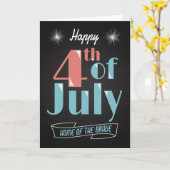 Retro Chalkboard mit Feuerwerk für den 4. Juli Karte (Gelbe Blume)