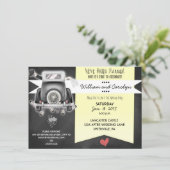Retro Chalkboard Post Wedding Party Einladung (Stehend Vorderseite)