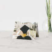 Retro Chalkboard Sketch Foto Graduierung Grad Dankeskarte (Rückseite)