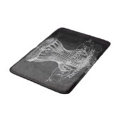 Retro-Chalkboard-Skripte viktorianische Dessous-Ko Badematte (Schrägansicht)