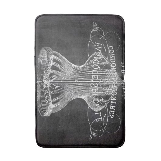 Retro-Chalkboard-Skripte viktorianische Dessous-Ko Badematte (Vorderseite Vertikal)