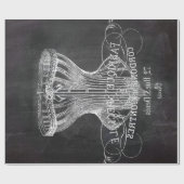 Retro-Chalkboard-Skripte viktorianische Dessous-Ko Geschenkpapier (Flach)