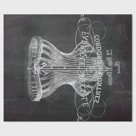 Retro-Chalkboard-Skripte viktorianische Dessous-Ko Geschenkpapier (Flach)